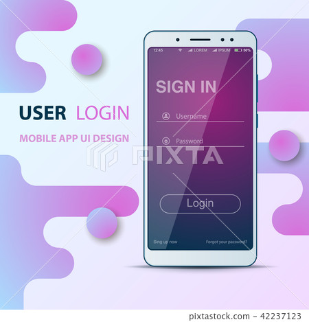 User Interface design. Smartphone icon. Login and password. User Interface design. Smartphone icon. Login and password. 42237123