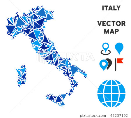 Blue Triangle Italy Map - Stock Illustration [42237192] - PIXTA