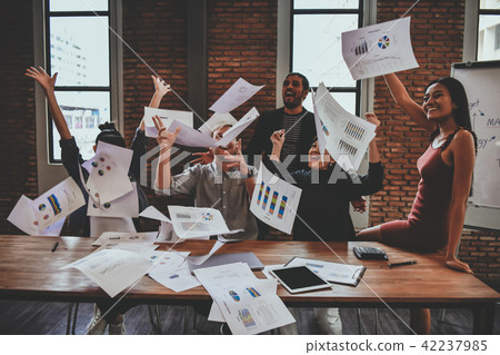 Business concept. Businessmen are working relaxed. Businessmen a 42237985