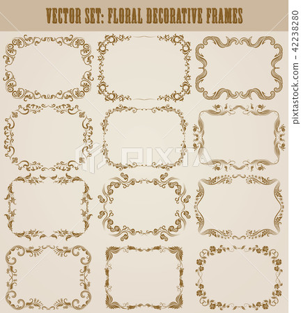 Vector set of gold decorative borders, frame Vector set of gold decorative borders, frame 42238280