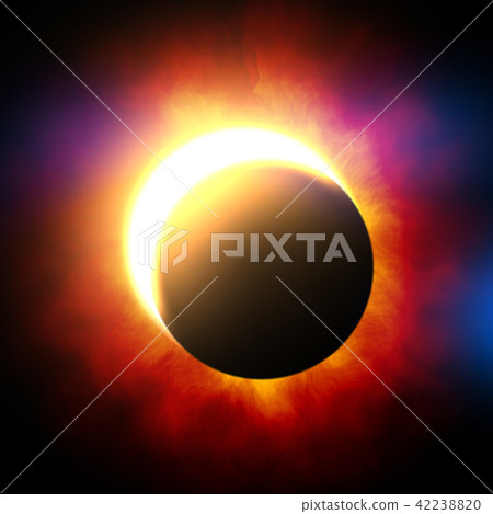 鮮豔細緻的真實太空行星場景紋理背景:日食/日蝕(高分辨率 3D CG 渲染∕著色插圖) 鮮豔細緻的真實太空行星場景紋理背景:日食/日蝕(高分辨率 3D CG 渲染∕著色插圖) 42238820