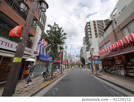 I hope for the cityscape of Tokyo's cityscape landscape Kagurazaka 6 in Japan (There is an intersection on Kagurazaka in front of this road) 42239172