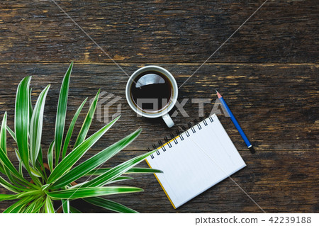 Top view of pencil with other supplies 42239188