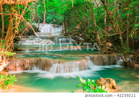 Huay Mae Kamin waterfall in Thailand 42239211
