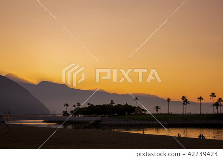 Tanoura beach evening scenery Tanoura beach evening scenery 42239423