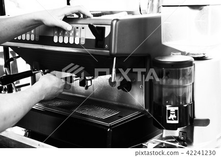 Large coffee machine in the street coffee shop 42241230