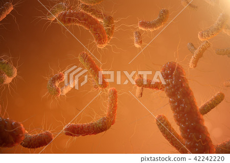 3d illustration viral infection causing chronic disease. Hepatitis viruses, influenza virus H1N1 3d illustration viral infection causing chronic disease. Hepatitis viruses, influenza virus H1N1 42242220
