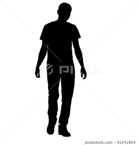 Silhouette of People Standing on White Background 42242603