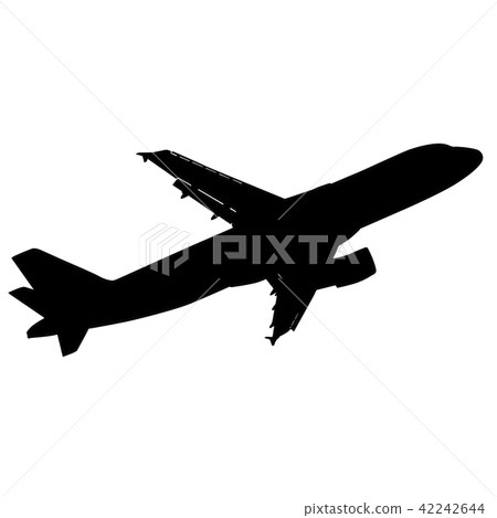 Silhouettes of planes on a white background 42242644