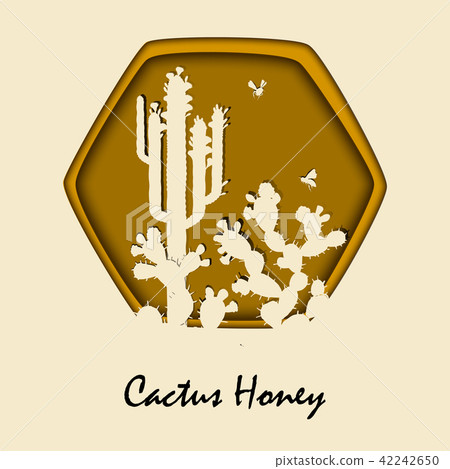 Honey Bees and Prickly Pear Cactus 42242650