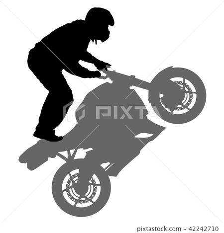 Rider participates motocross championship. Vector illustration.Rider