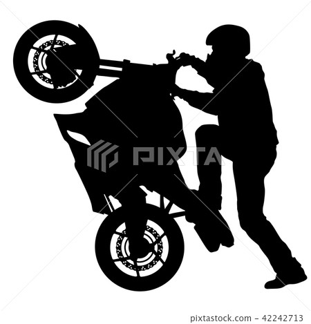 Rider participates motocross championship. Vector illustration.Rider