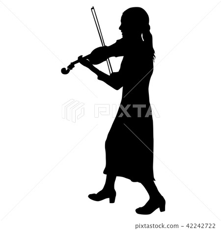 Silhouettes a musician violinist playing  violinon 42242722