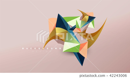 Abstract background - geometric origami style shape composition, triangular low poly design concept 42243006