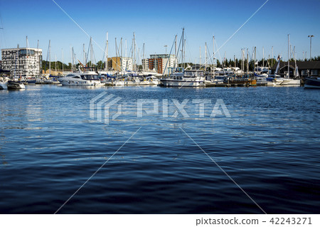 Blue waters on Ipswich waterfront at the Neptune M 42243271