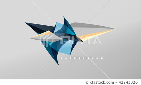 Abstract background - geometric origami style shape composition, triangular low poly design concept Abstract background - geometric origami style shape composition, triangular low poly design concept 42243320