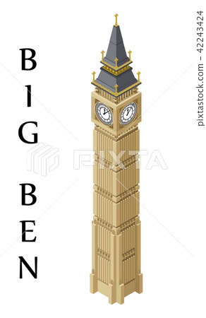 Isometric highly detailed Big Ben tower. 42243424