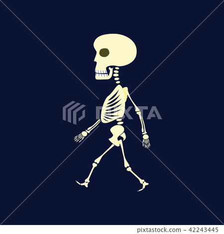 flat on background of skeleton Halloween monster flat on background of skeleton Halloween monster 42243445