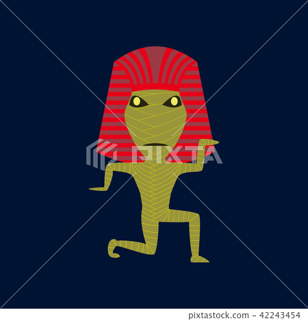 flat on background of mummy halloween monster flat on background of mummy halloween monster 42243454