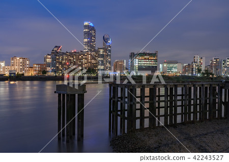 Residential buildings in Canary Wharf in  evening 42243527