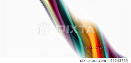 Fluid liquid mixing colors concept on light grey background, curve flow, trendy abstract layout Fluid liquid mixing colors concept on light grey background, curve flow, trendy abstract layout 42243763