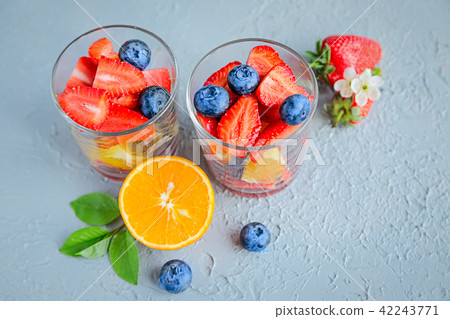 Summer fruits and berries. Healyhcare, vitamins. 42243771