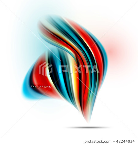 Fluid liquid mixing colors concept on light grey background, wave and swirl curve flow line, trendy Fluid liquid mixing colors concept on light grey background, wave and swirl curve flow line, trendy 42244034