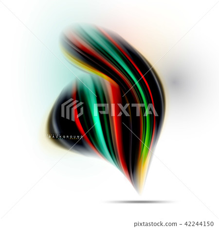 Fluid liquid mixing colors concept on light grey background, wave and swirl curve flow line, trendy Fluid liquid mixing colors concept on light grey background, wave and swirl curve flow line, trendy 42244150