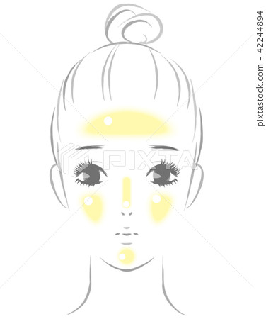 一個女人的皮脂漂浮在臉上 42244894