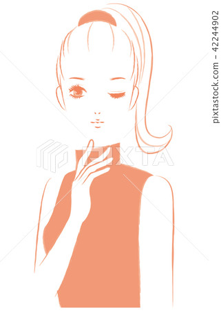 一個女人穿著高領 42244902