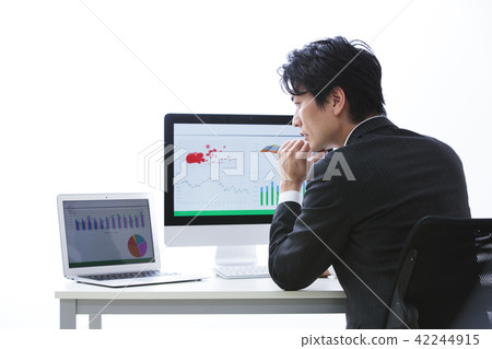 Business personal computer office businessman male graph Business personal computer office businessman male graph 42244915