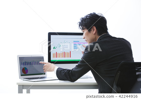 Business personal computer office businessman male graph Business personal computer office businessman male graph 42244916