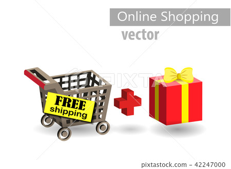 Shopping supermarket cart. Shopping supermarket cart. 42247000