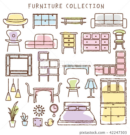 Furniture interior icon hand drawn - Stock Illustration [42247303] - PIXTA