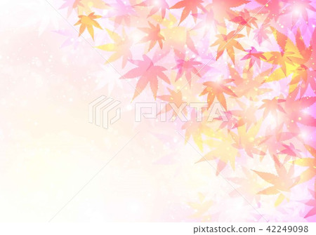 Pink background Autumn color glittering autumn leaves Pink background Autumn color glittering autumn leaves 42249098