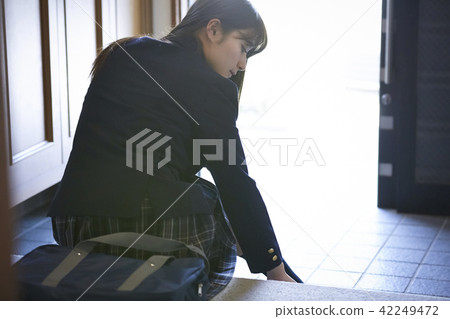 School girls going to school 42249472