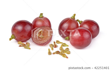 red grapes on white background 42251401