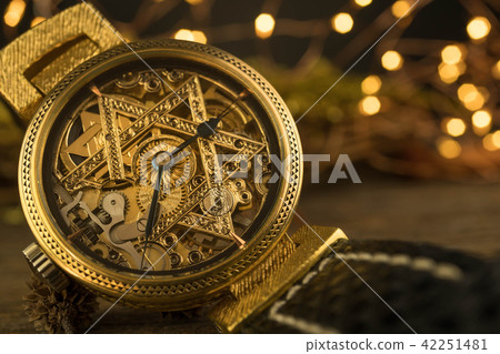 Vintage skeleton watch with Star of David Vintage skeleton watch with Star of David 42251481