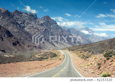 Mountain landscape with road on summer adventure Mountain landscape with road on summer adventure 42253320
