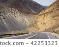 Mountain view of argentina with car driving street 42253323