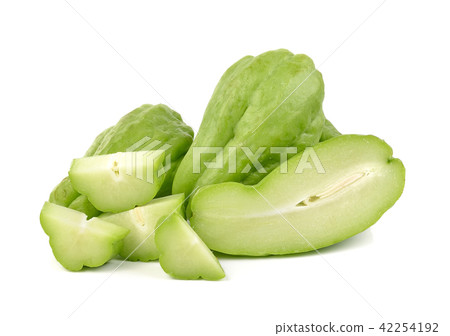 Chayote on white background Chayote on white background 42254192