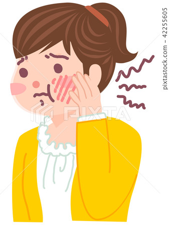 Girls suffering from toothache Girls suffering from toothache 42255605