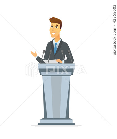 Young politician - cartoon people character isolated illustration 42258602