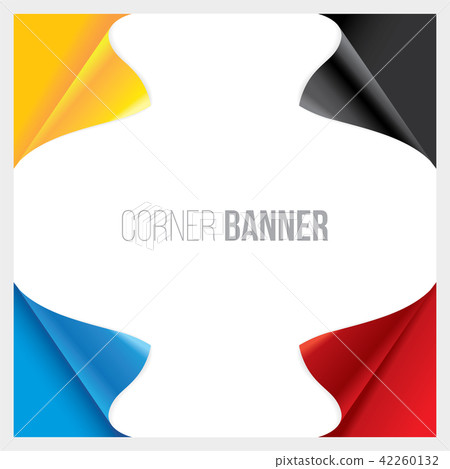 4 Color Corner Banner Vector Illustration Stock Illustration