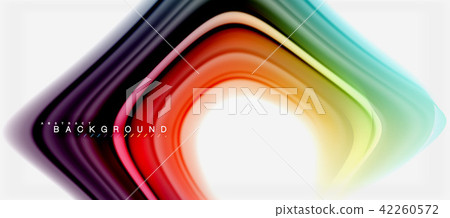 Rainbow fluid colors abstract background twisted liquid design, colorful marble or plastic wavy 42260572