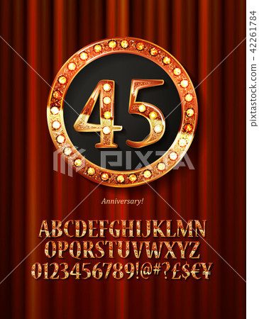 Golden alphabet with show lamps isolated Golden alphabet with show lamps isolated 42261784