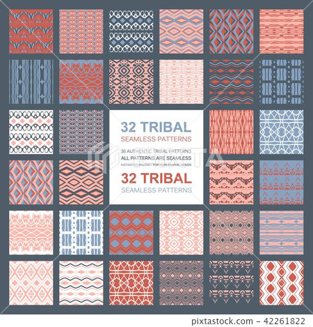 set of 32 simple seamless vector ornament 42261822