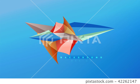 Abstract background - geometric origami style shape composition, triangular low poly design concept 42262147