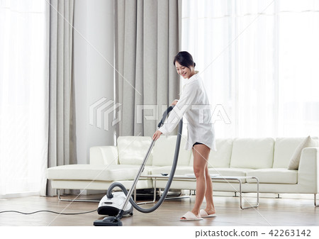 Single Woman Life In House. Cleaning is fun. Relieve stress 42263142