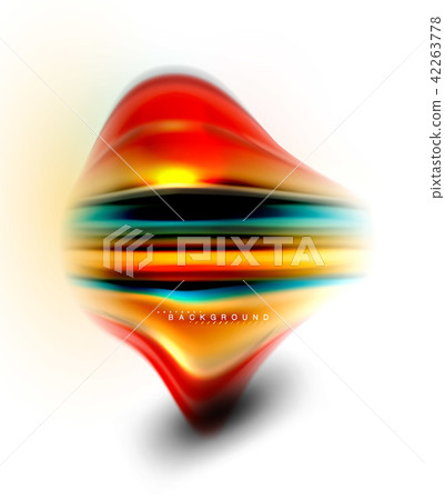 Fluid liquid mixing colors concept on light grey background, wave and swirl curve flow line, trendy 42263778